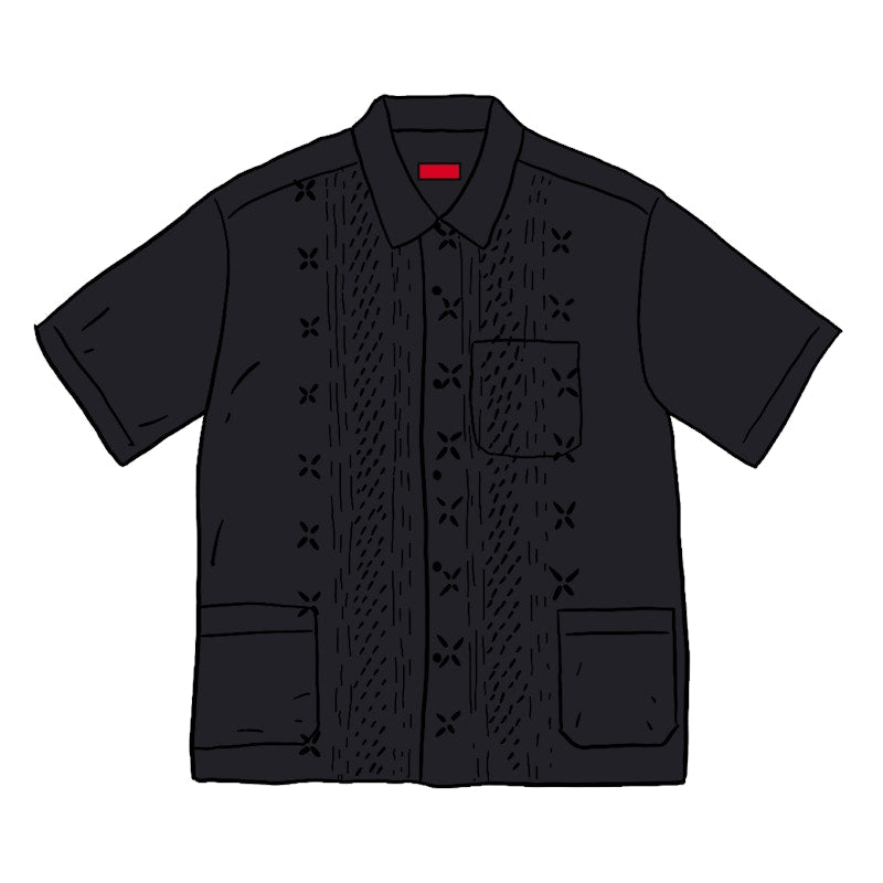 Supreme Embroidered S/S Shirt Black