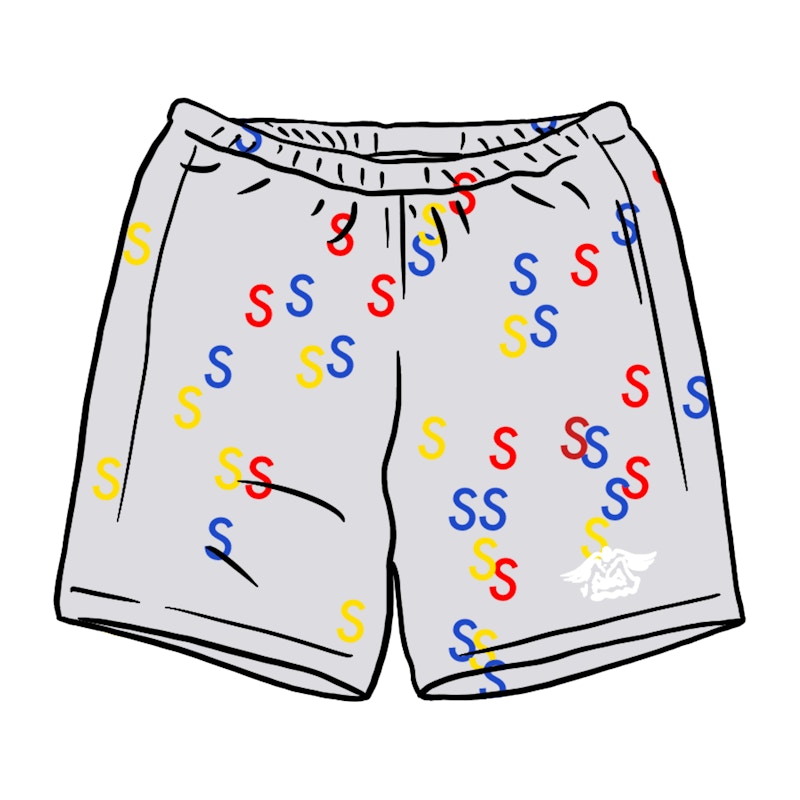 Supreme Embroidered S Sweatshort Ash Grey