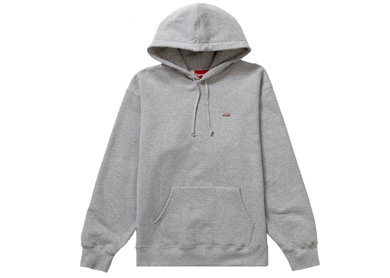 Supreme Enamel Small Box Hooded Sweatshirt Heather Grey