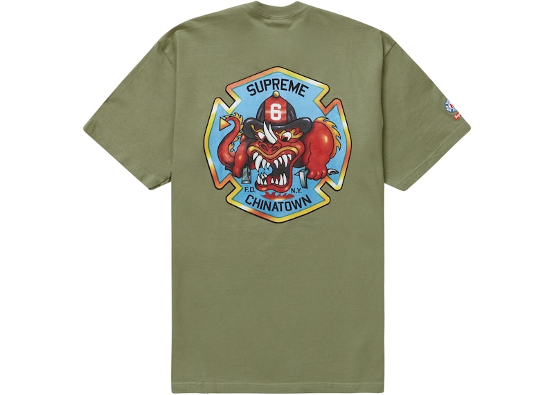 Supreme FDNY Engine 9 Tee Light Olive