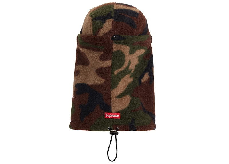 Supreme Facemask Polartec Camp Cap Woodland Camo