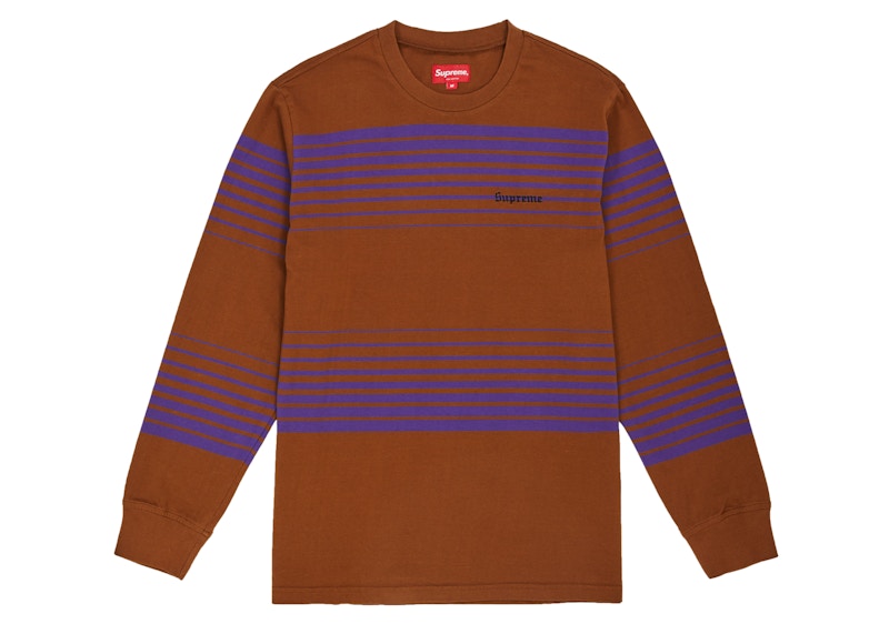 Supreme Fade Stripe L/S Top Brown