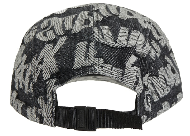 Supreme Fat Tip Jacquard Denim Camp Cap Black