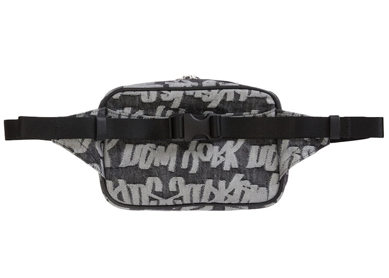 Supreme Fat Tip Jacquard Denim Waist Bag Black