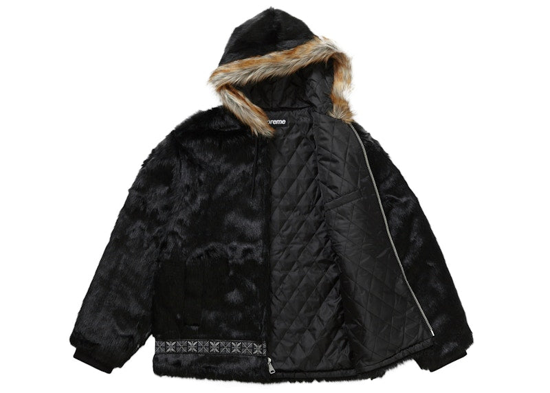 Supreme Faux Fur Parka Black