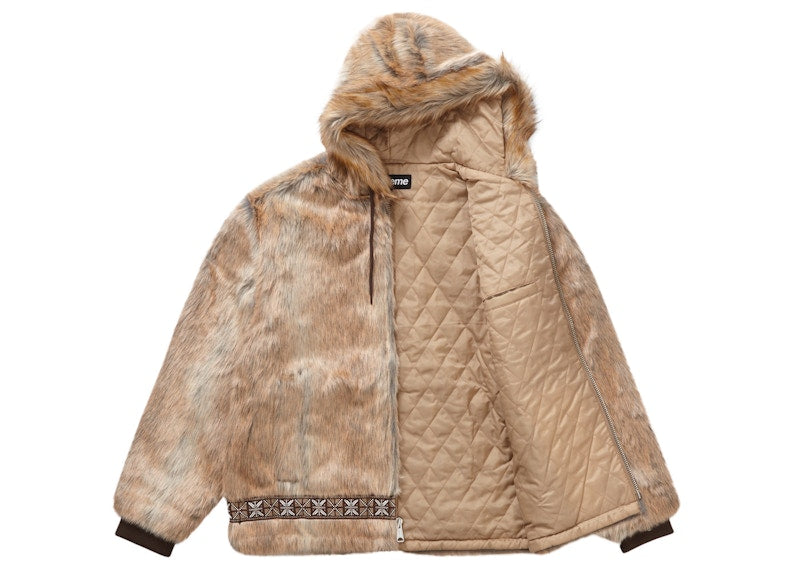 Supreme Faux Fur Parka Brown