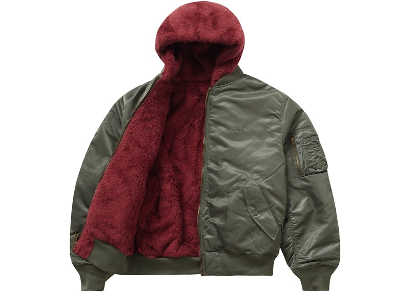 Supreme Faux Fur Reversible MA-1 Olive