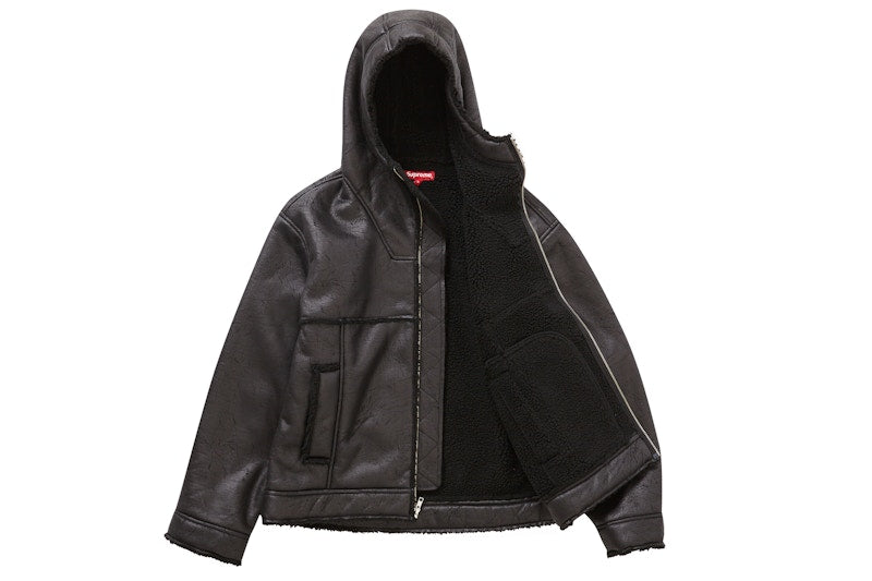 Supreme Faux Shearling Hooded Jacket (SS23) Black