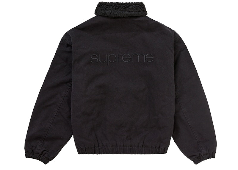 Supreme Faux Shearling Lined Bomber Jacket Black