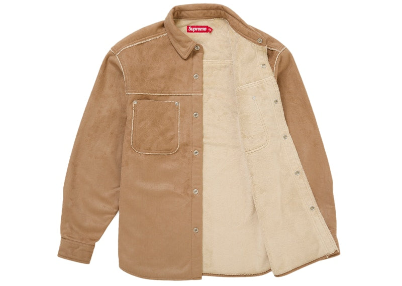 Supreme Faux Suede Snap Shirt Tan