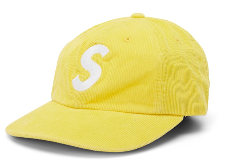 Supreme Fine Wale Corduroy S Logo 6-Panel Yellow