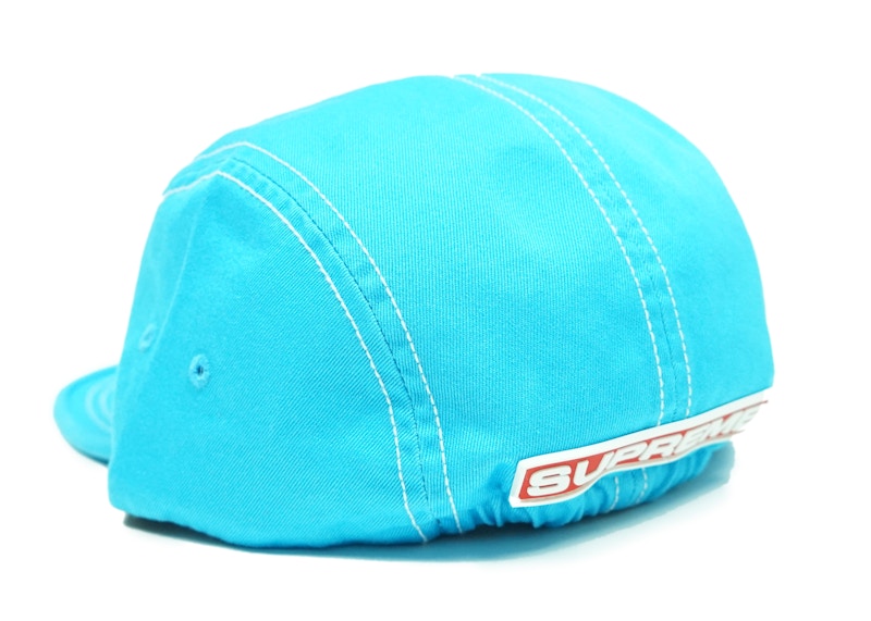 Supreme Fitted Rear Patch Camp Cap Neon Blue