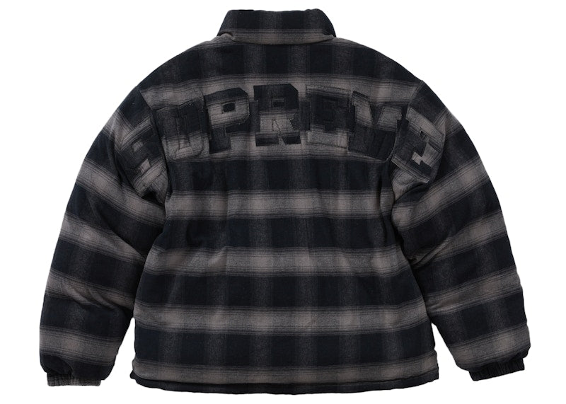 Supreme Flannel Reversible Puffer Jacket Black