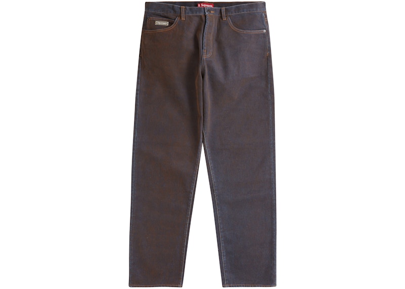 Supreme Flocked Regular Jean Gold