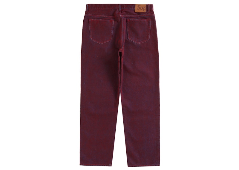 Supreme Flocked Regular Jean Red