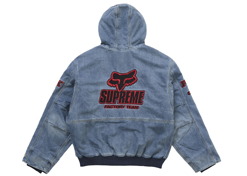 Supreme Fox Racing Hooded Work Jacket Denim