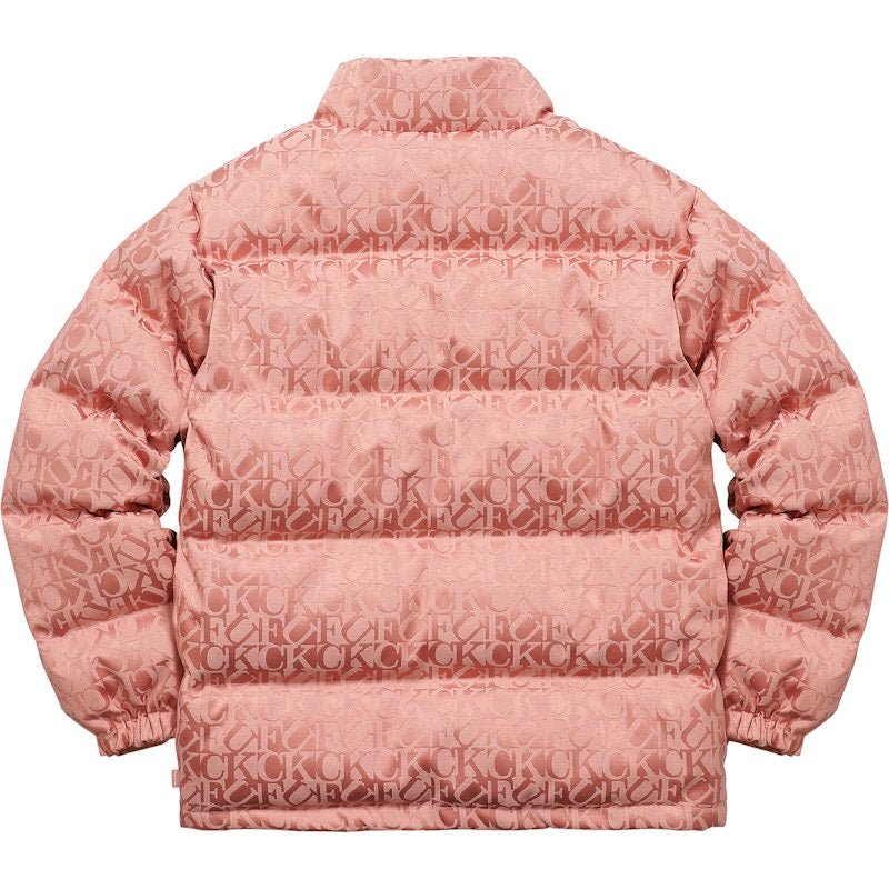 Supreme Fuck Jacquard Puffy Jacket Pink