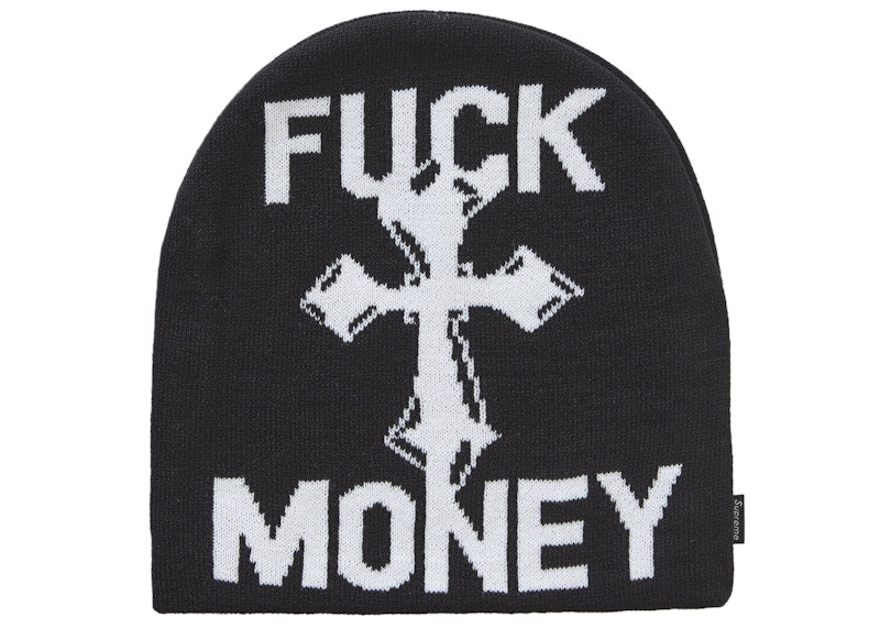 Supreme Fuck Money Beanie Black
