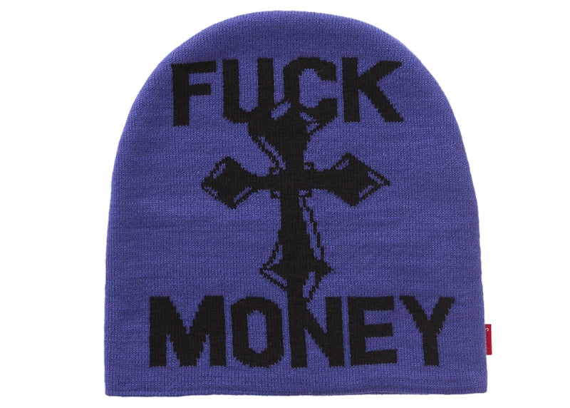 Supreme Fuck Money Beanie Blue