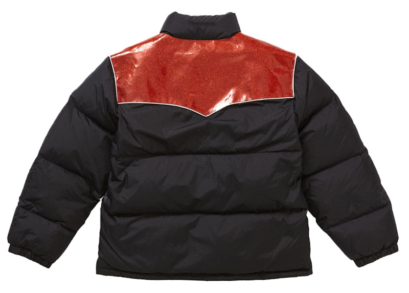 Supreme Glitter Yoke Down Puffer Jacket Black