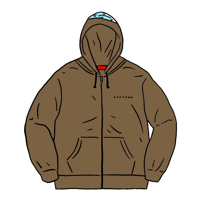 Supreme Globe Zip Up Hooded Sweatshirt Dark Olive