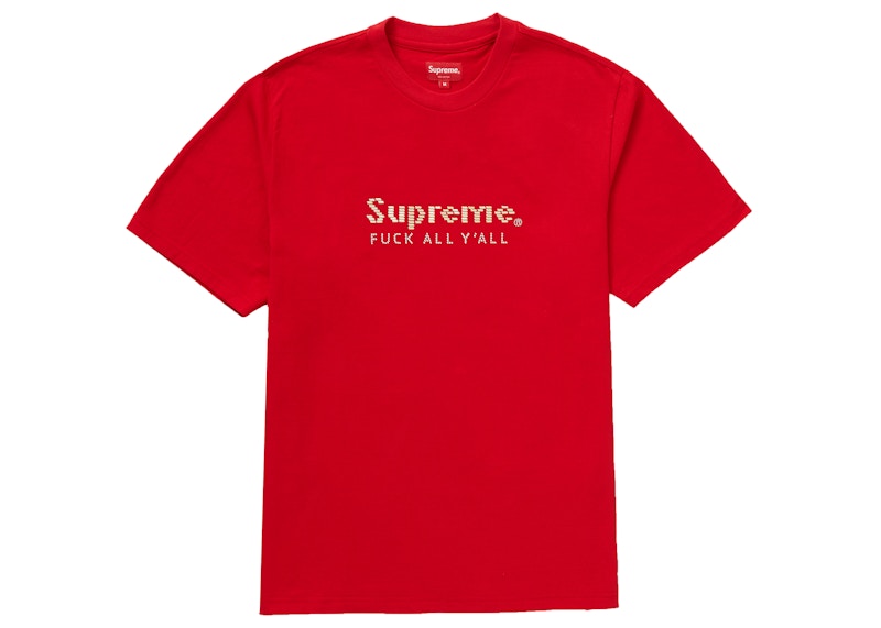 Supreme Gold Bars Tee Red