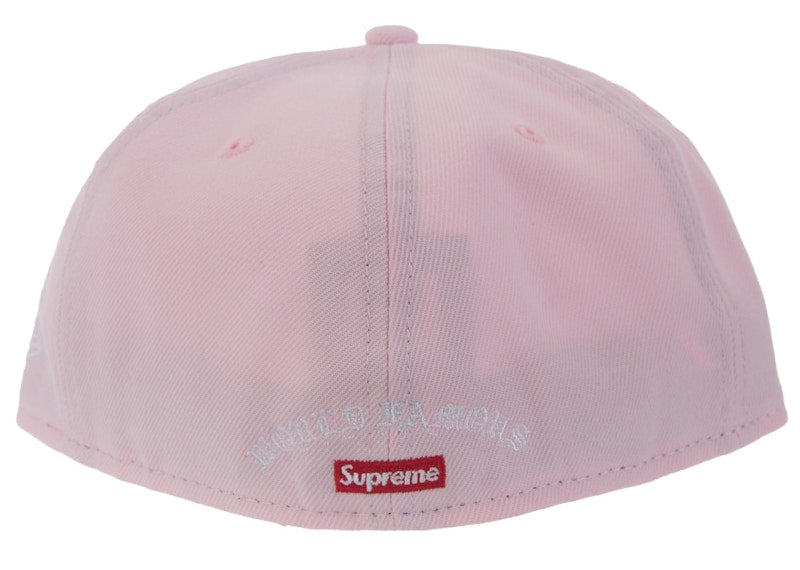 Supreme Gold Cross S Logo New Era Fitted Hat Pink