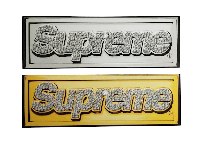 Supreme Gold and Platinum Bling Box Logo Sticker Set
