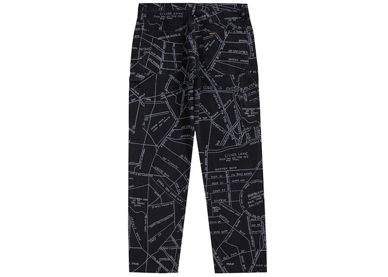 Supreme Gonz Map Denim Painter Pant Washed Black