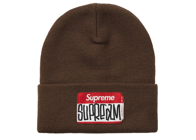 Supreme Gonz Nametag Beanie Brown
