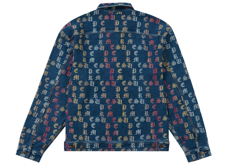 Supreme Gradient Jacquard Denim Work Jacket Blue