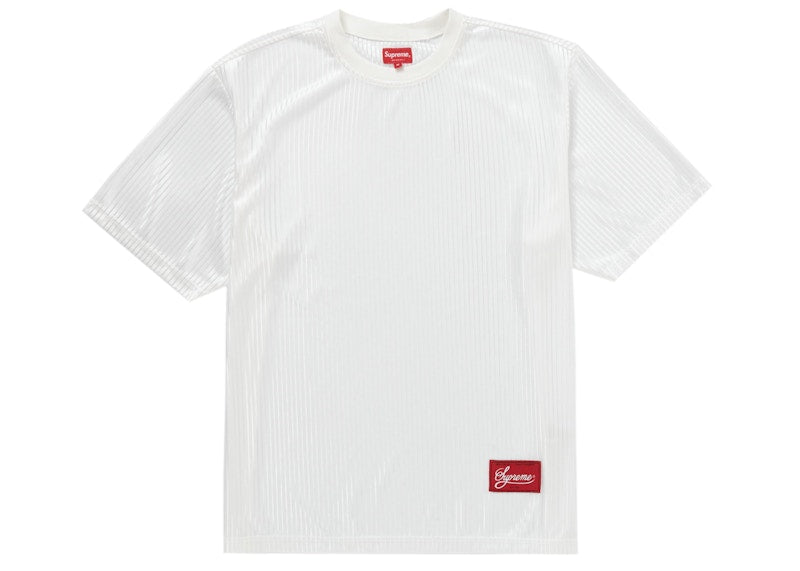 Supreme Gradient Mesh Stripe Jersey White