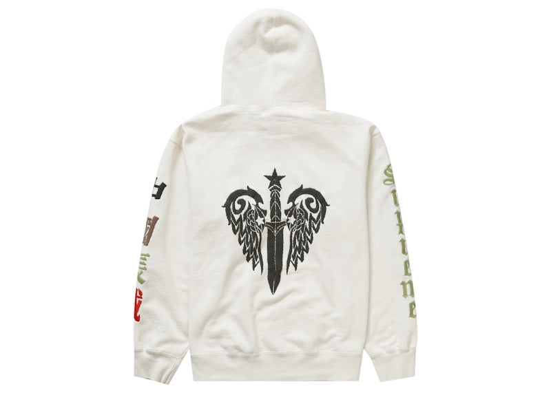 Supreme Great China Wall Sword Hooded Sweatshirt White