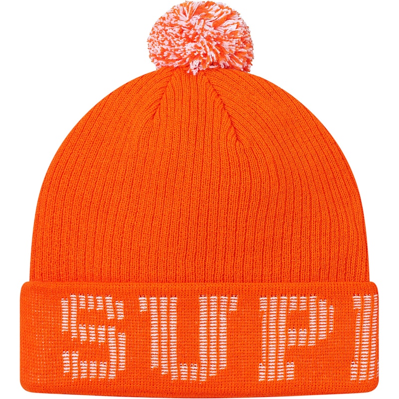 Supreme Grid Logo Beanie Orange