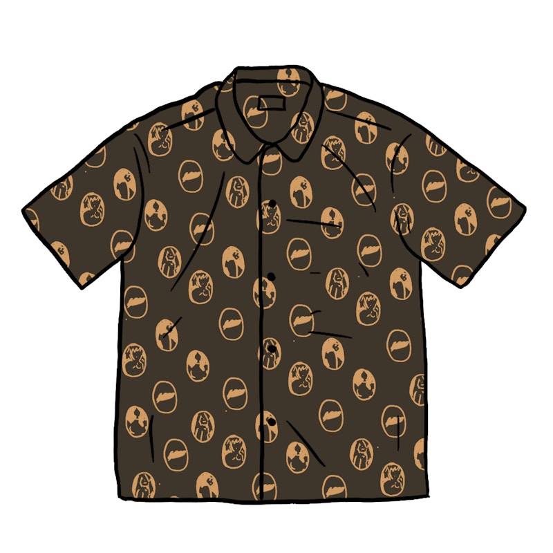 Supreme HYSTERIC GLAMOUR Blurred Girls Rayon S/S Shirt Black
