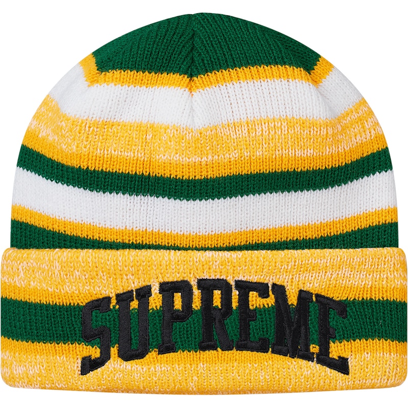 Supreme Heather Stripe Beanie Yellow
