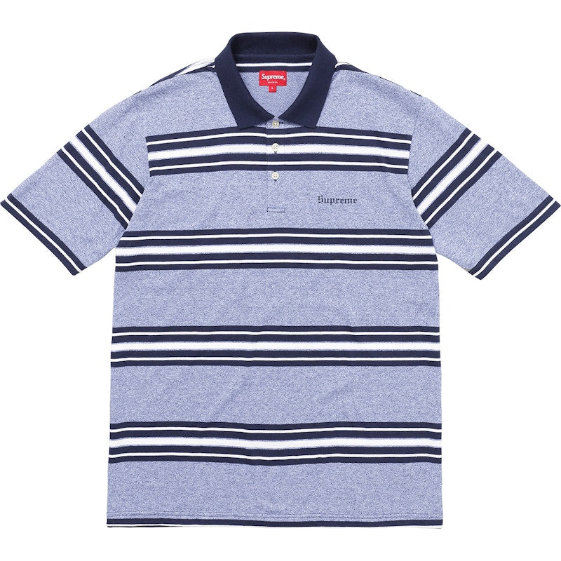 Supreme Heather Stripe Polo Navy