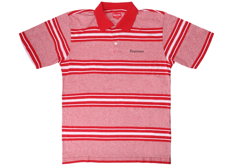 Supreme Heather Stripe Polo Red