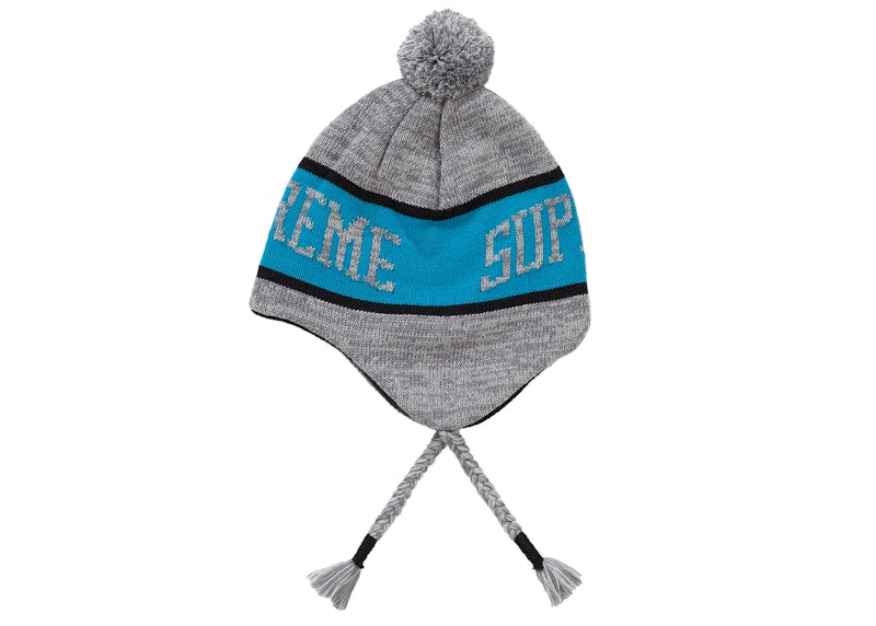 Supreme Heathered Earflip Beanie Grey
