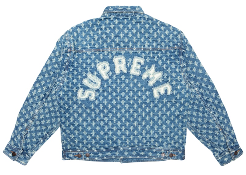 Supreme Hole Punch Denim Trucker Jacket Blue