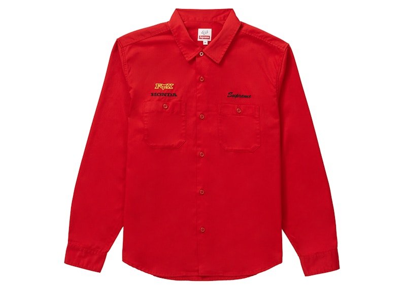 Supreme Honda Fox Racing Work Shirt Red