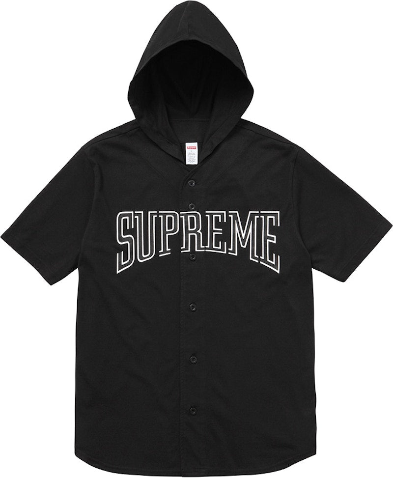 Supreme Hooded Baseball Top Black