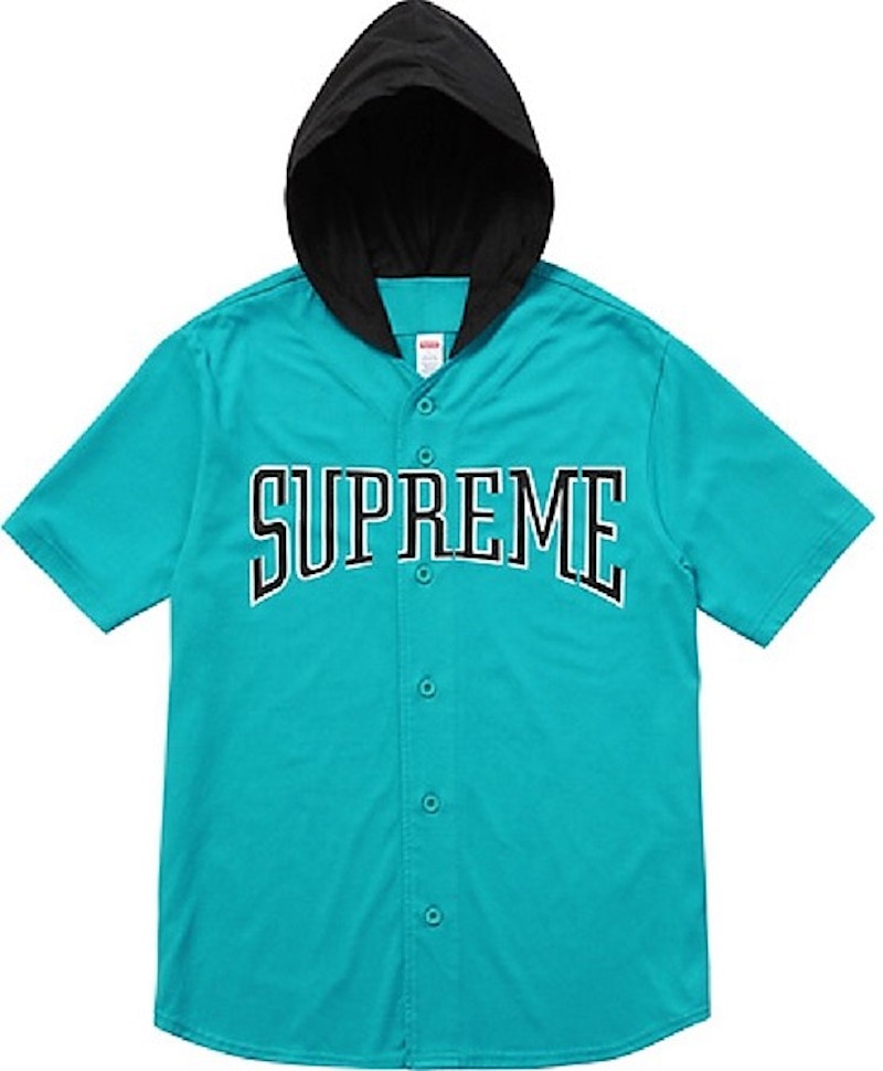 Supreme Hooded Baseball Top Teal