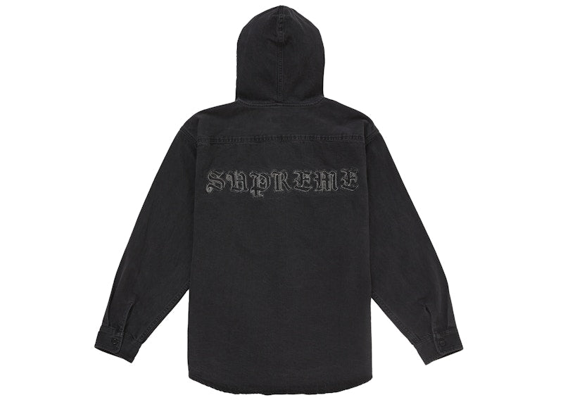Supreme Hooded Denim Shirt Black