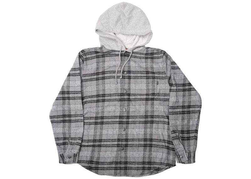 Supreme Hooded Plaid Flannel Shirt Black