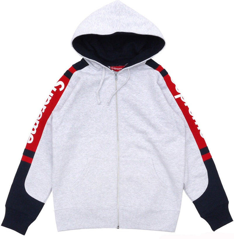 Supreme Hooded Track Zip Up Sweat Ash Grey