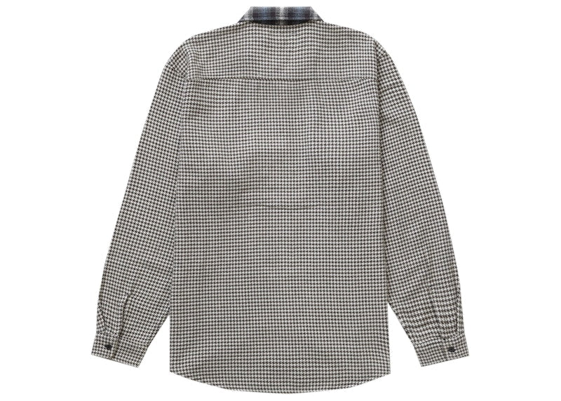 Supreme Houndstooth Plaid Flannel Shirt Navy