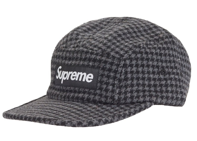 Supreme Houndstooth Wool Camp Cap Black