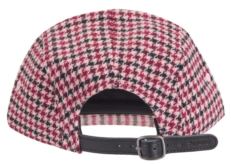 Supreme Houndstooth Wool Camp Cap Pink