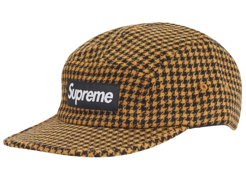 Supreme Houndstooth Wool Camp Cap Yellow
